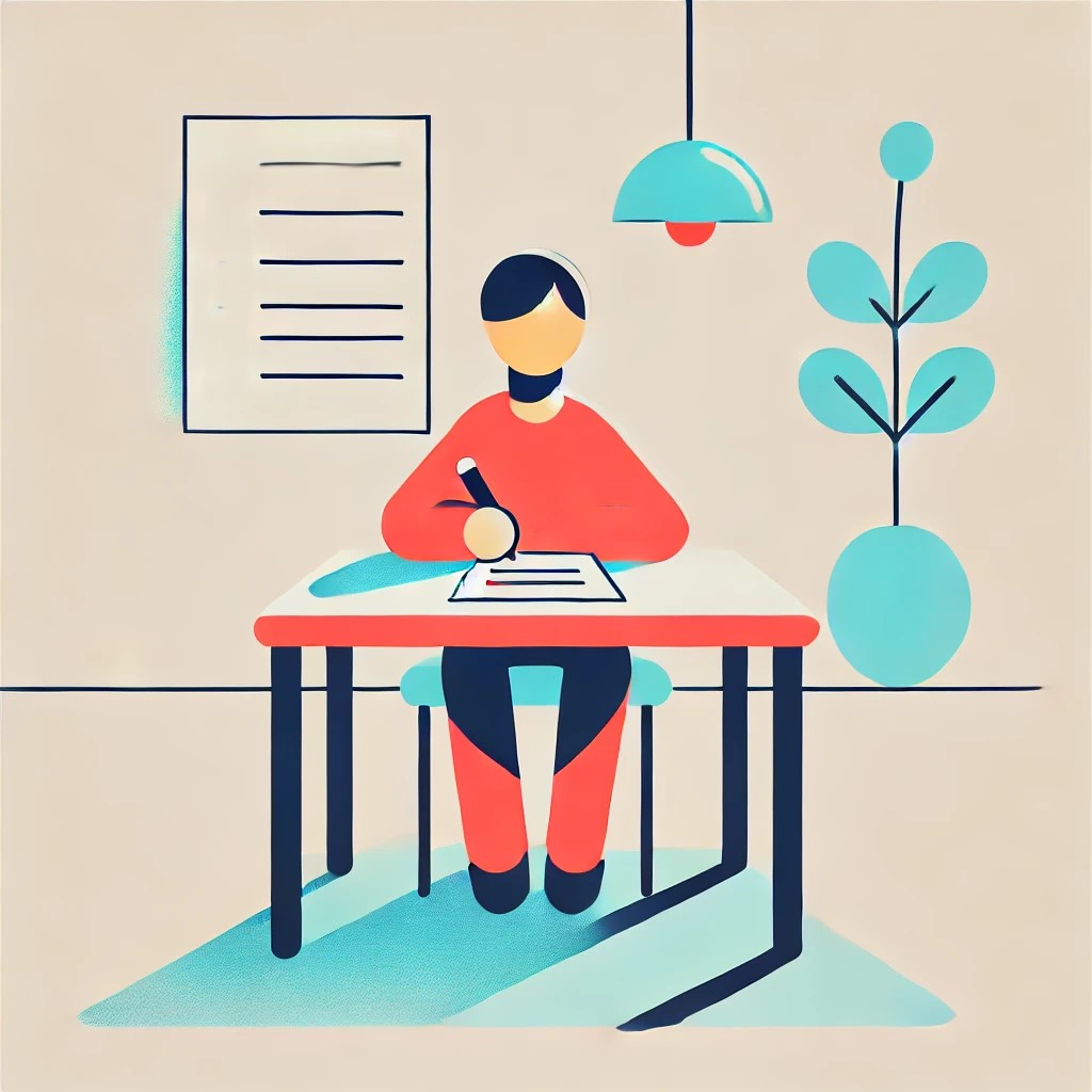 test-taking applicant taking test